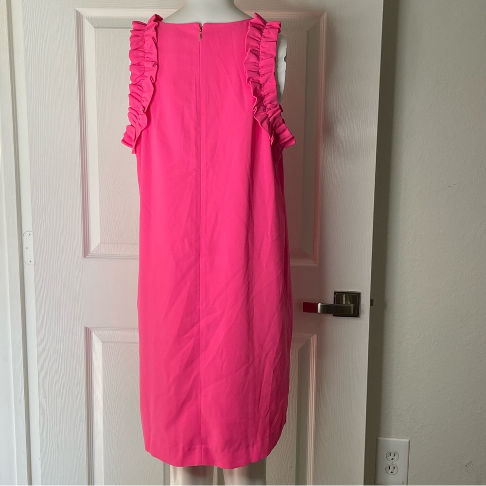 NWT Lilly Pulitzer Kailee Ruffle Shift Tank Midi Dress Roxie Pink - Picture 4 of 6